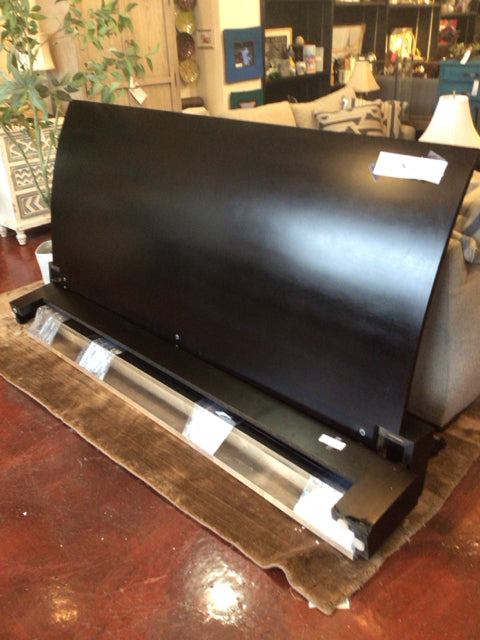 King Platform Wood Black Bed