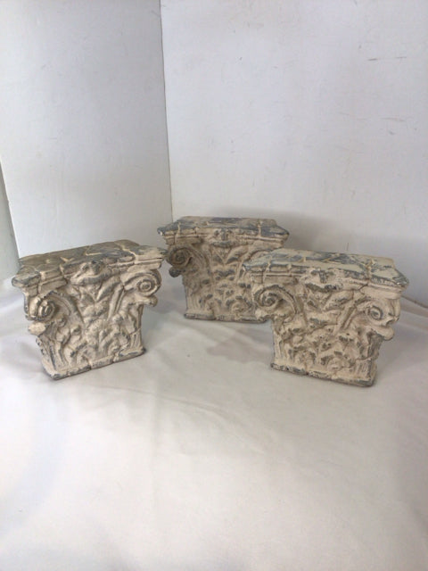 Architectural Set of 3 Gray/White Wall Decoration Art