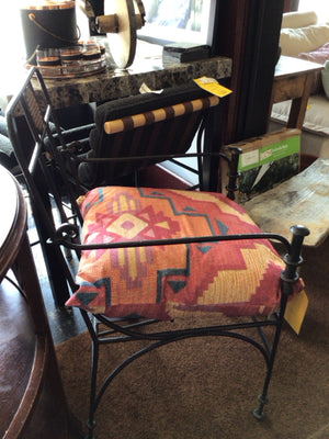 Southwestern Iron w/Pillow Black/Red Chair