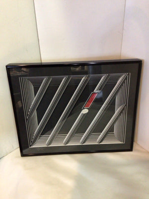 Shadow Box Black/Red Abstract Framed Art