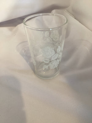 Vintage Clear/White Juice Glasses