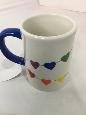 Lang White Stoneware Heart Mug