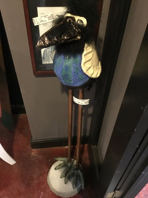 Multi-Color Concrete Crow As Is Statue