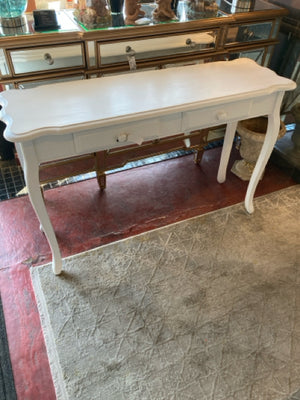 Console Wood 2 Drawers White Table