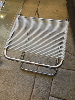 Bauhaus White Chrome FootStool/Ottoman