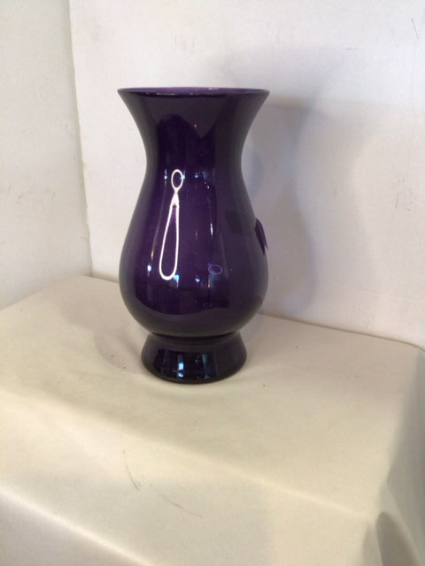 Purple Glass Hour Glass Vase