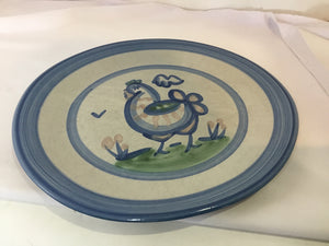 M.A. Hadley Gray/Blue Pottery Dinner Plate