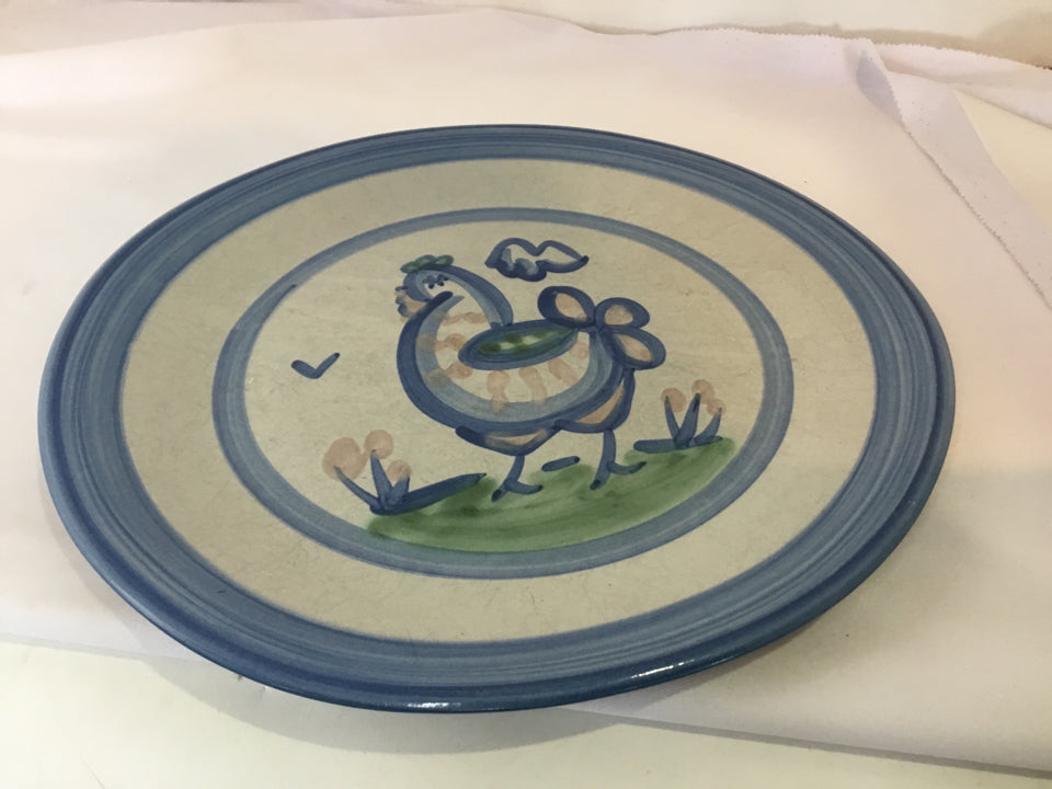 M.A. Hadley Gray/Blue Pottery Dinner Plate
