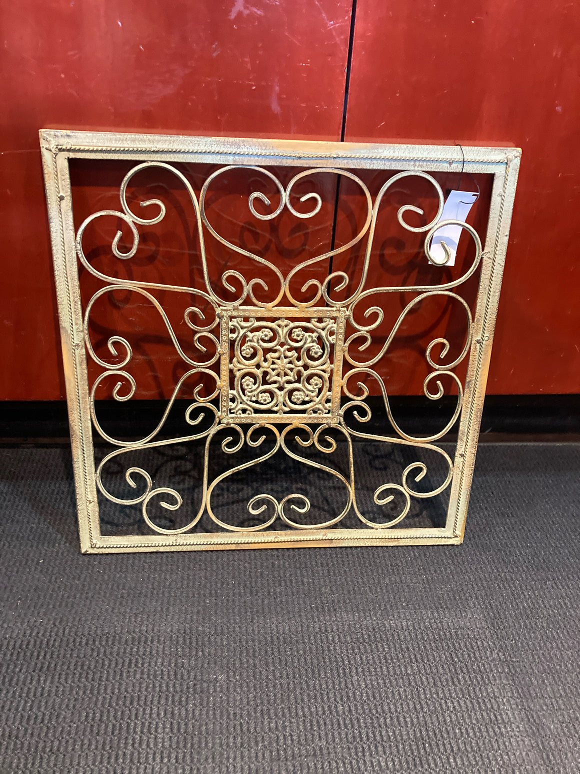 Geometric Wrought Iron Scroll Green Wall Decoration Art