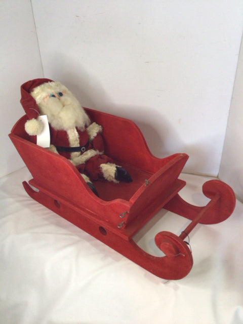 2 Piece Red Sled Santa Holiday Item