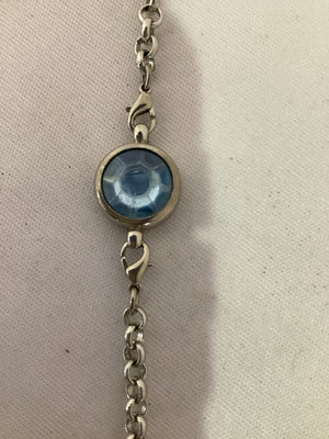 En Argent Silver/Blue Rhinestone Bracelet