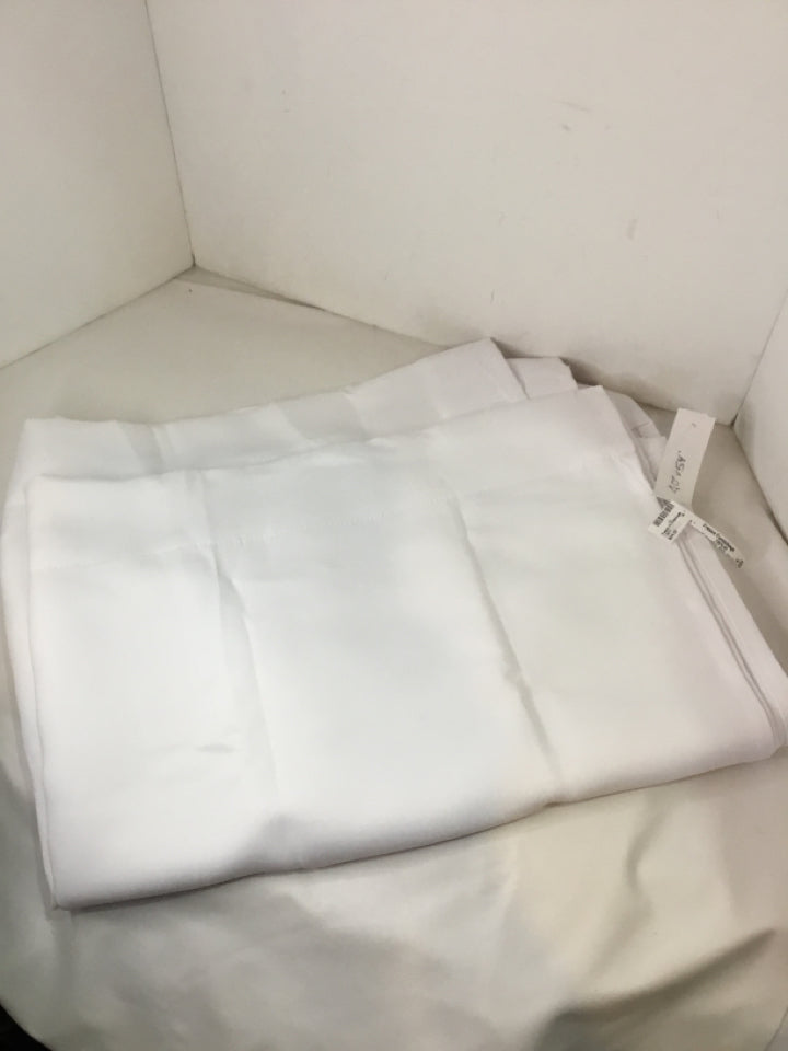 Pair White Poly Blend Cafe Draperies/Curtains