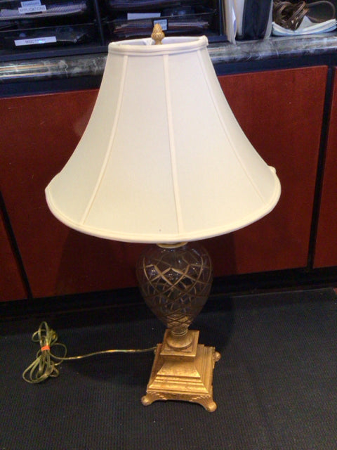 Gold/Clear Cut glass Pineapple Lamp