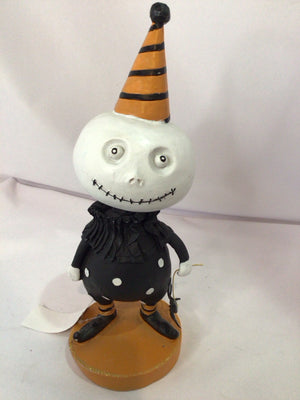 Halloween Orange/Black Plaster Bobblehead Holiday Item