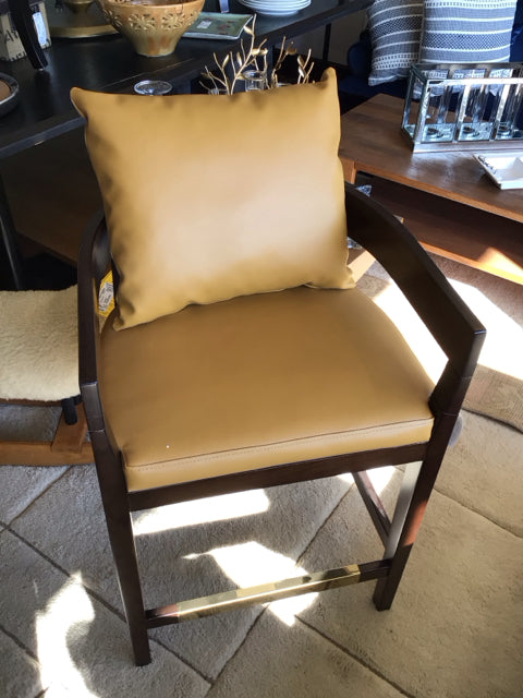 Wood Faux Leather Camel Barstool/Bar Stool