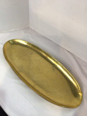 Vintage Oblong Gold Metal Tray