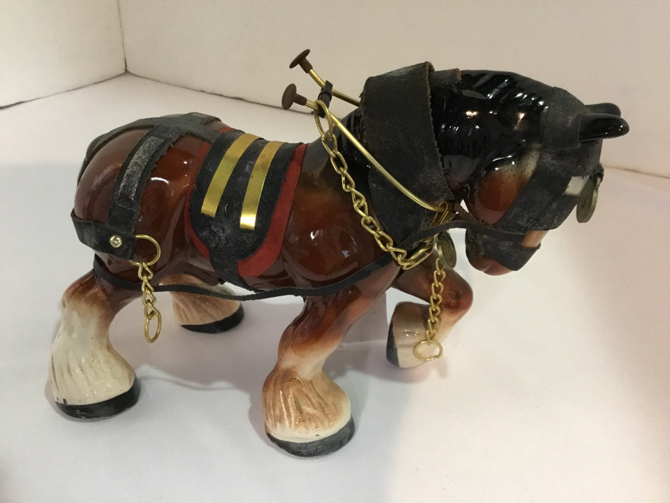 Brown/black Ceramic Horse Figurine