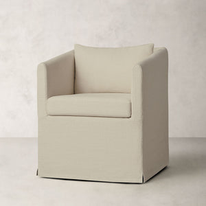 BR Home Upholstered Twill Rolling Arch Cream Chair A592F8V9