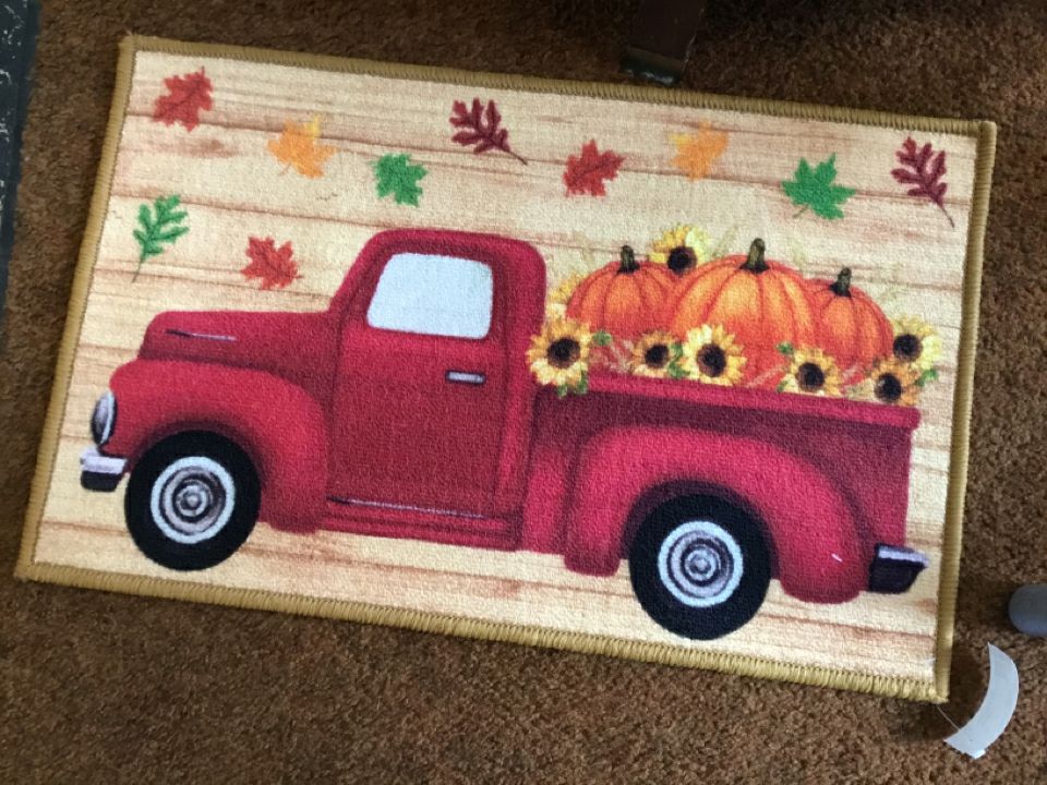 Throw Truck Outdoor/Outside Orange Rug