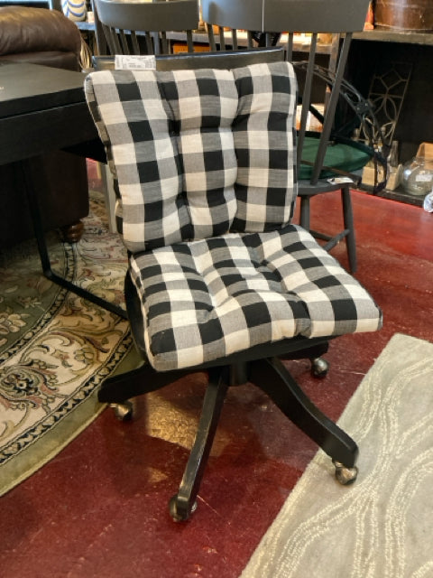 Rolling Wood Office Black Chair