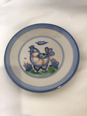M.A. Hadley Gray/Blue Pottery Bread Plate