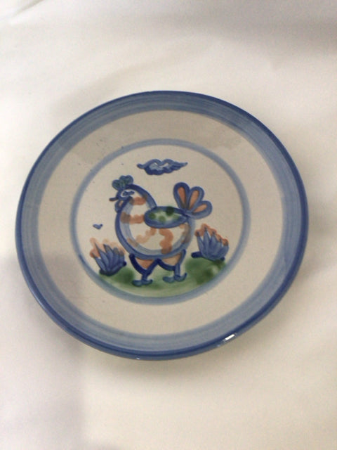 M.A. Hadley Gray/Blue Pottery Bread Plate
