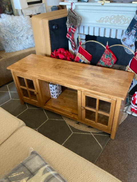 Wood 2 Door Brown TV Stand