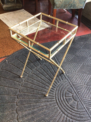 Glass/Metal Bamboo Gold Table