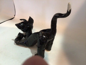Handmade Black Ceramic Dog Planter