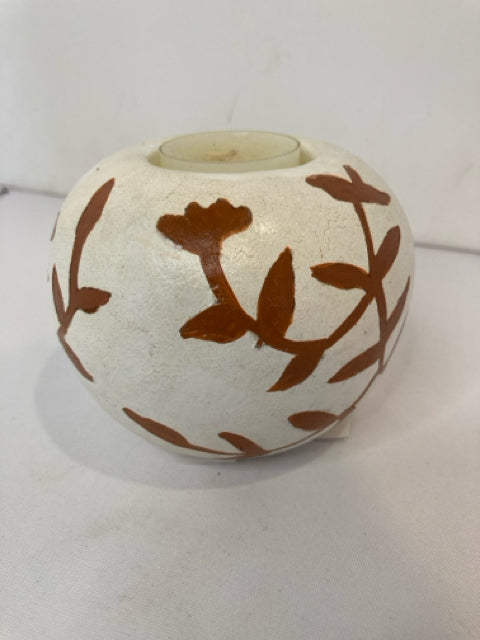 Brown/White Ceramic Candle
