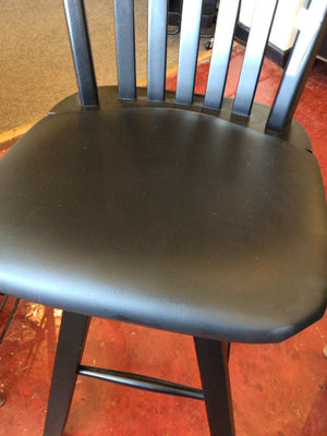 Pair Wood Vinyl seat Black Barstool/Bar Stool