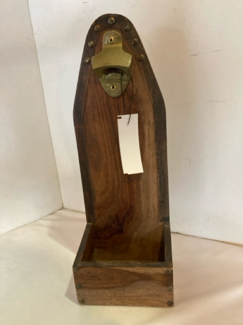 Vintage Brown Wood Bottle Opener