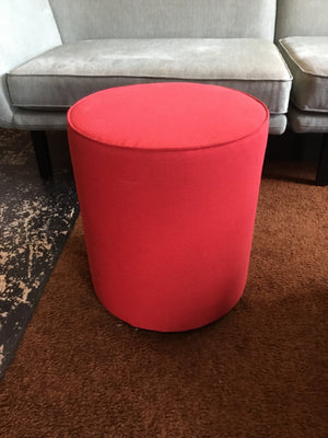 Knoll Commercial Red Poly Blend Cylinder FootStool/Ottoman