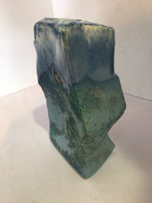 Tony Evans Raku Blue Pottery Vase