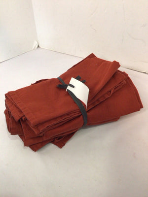 Set of 12 Rust Cotton Napkins