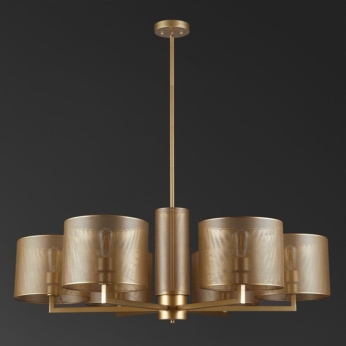 Safavieh New Metal 6 Arm Gold Light Fixture 2PDCWQ9B