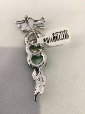 Kirk's Folly Silver/Green Dragon Pin