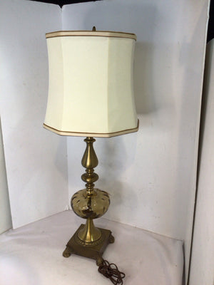 Amber Glass/Metal Lamp