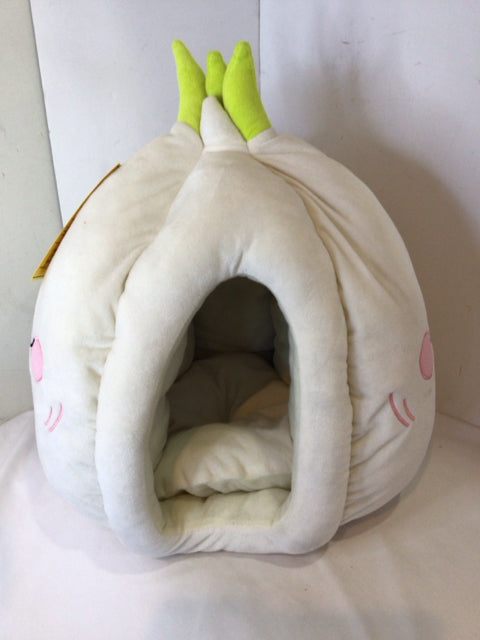Cream Velour Bed Cat Pet