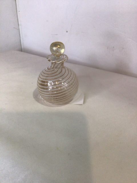 Murano Vintage Perfume Clear/Gold Glass Hand Blown Bottle