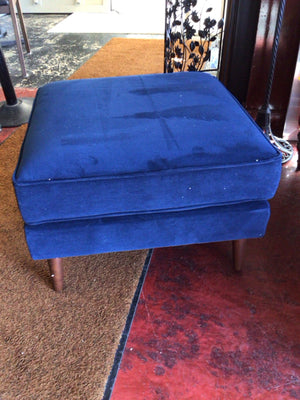 Burrow Open Leg Velvet Navy Ottoman 3LDQ4PR9