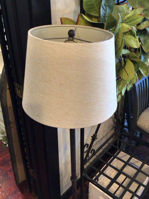 Black/Cream Cast Iron Floor Lamp