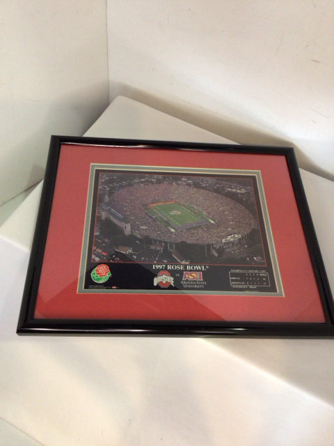 Red/Black Ohio Football Framed Art