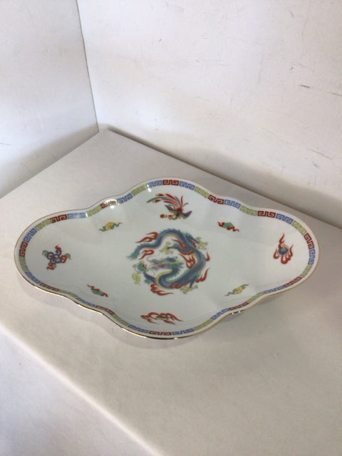 Sango Serving Multi Porcelain Dragon Dish