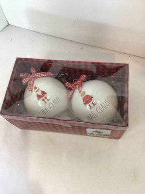 Rae Dunn Christmas White/Red Ornaments Holiday Item