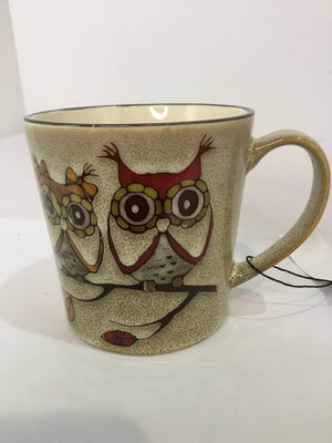 Coffee Brown Ceramic Owl Mug