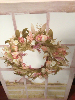 Pink/white Wreath Stretch Canvas