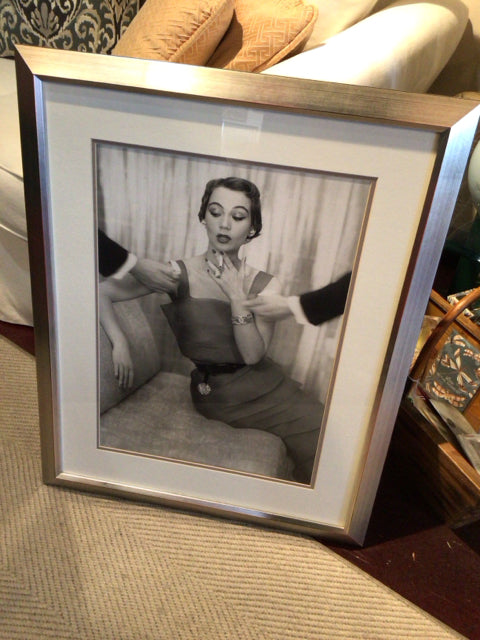 Retro Black/White Woman Framed Art