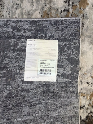 Modern Synthetic Black/Yellow Rug