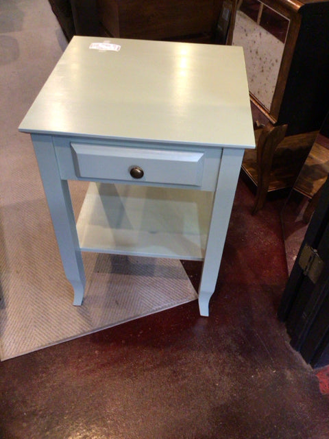 Wood Night Stand Side/End Green Table